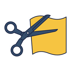 Scissors Cutting Fabric Icon