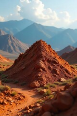 Majestic Earthy Mound A Richly Textured Landscape, Rural Beauty in Soft Focus, Perfect for Environmental or Geological Projects