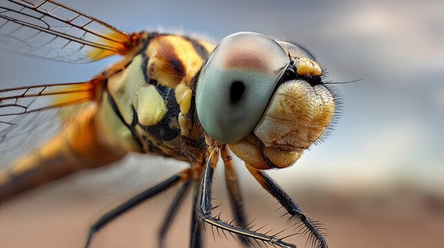 Detailed dragonfly head closeup