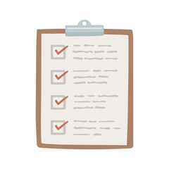 バインダーに挟まれたチェックリストのイラスト