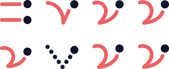 An Abstract Vector of Motion and Movement: A Dynamic Illustration of a Bouncing Ball and Curved Lines Showcasing Physics and Trajectory  © sehrish