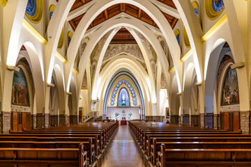 Innenansicht der Kirche Virgen Milagrosa in Miraflores, Lima, Peru
