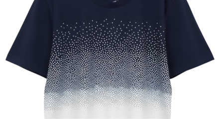 Navy/Black Gradient Accent Short-Sleeve Sports Tee - Comfortable Fabric, Versatile for Workout & Casual