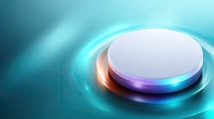 Abstract Cyberpunk Platform with Neon Radial Lighting Effects