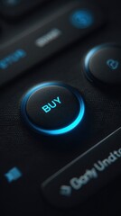 Close-Up of Illuminated Buy Button on Modern Keyboard Device