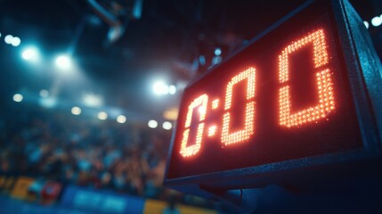 Digital Scoreboard Displaying Final Game Score with Zero Time Left