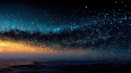 Abstract Deep Sea Gradient Background with Glowing Particles