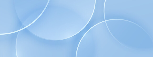 Minimal 3D product display background with glass transparent disk in top view. Circles glass background. Simple modern design use for template cover business concept. 