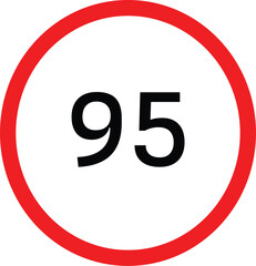 Red and White Circular Speed Limit Sign for 95