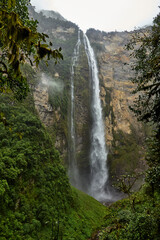 Gocta Waterfalls, one of the tallest waterfalls in the world, located in the Amazonas region of...
