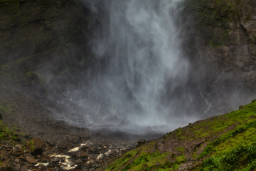 Gocta Waterfalls, one of the tallest waterfalls in the world, located in the Amazonas region of northern Peru. Surrounded by lush cloud forest, this remote natural wonder cascades over 700 meters tall