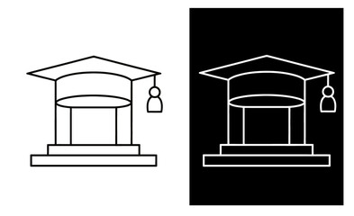 Illustration of a graduation mortarboard cap isolated on white background, symbolizing academic achievement, educational success, and the culmination of learning