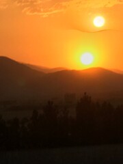 sunset in the mountains