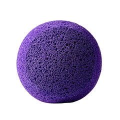 Purple spherical sponge close-up on black background
