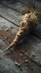 Fototapeta premium Parsnip on wooden surface