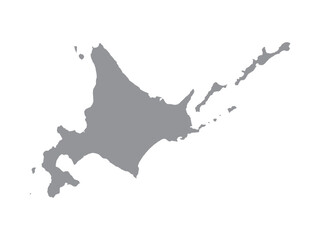 Hokkaido Japan Map Grey Per Area Vector Design