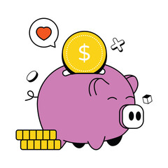 Saving  Concept Vector Icon Eps 10 File