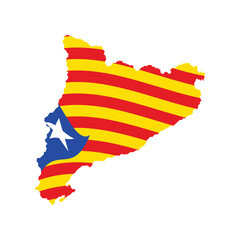 Obraz premium Catalonia Map Black Vector with Flag Base Design