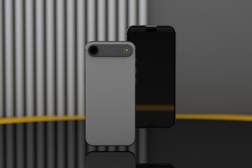 iPhone 17 air a modern smartphones mockup, mockup display, touch screen. A 3D render phone concept