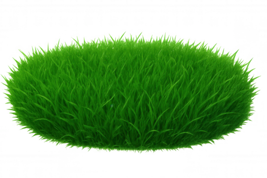 Vibrant green grass forming a perfect circle, isolated on a transparent background, ideal for compositions related to nature, landscaping, or ecology - Powered by Adobe
