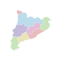 Catalonia Map Blue Flat Color Vector Area Design