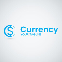 Dollar currency coin logo money credit earning payment simple modern icon vector template