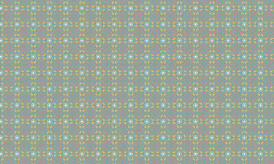 Decorative Batik Pattern with Floral and Geometric Symmetry