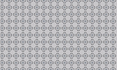Fototapeta premium Decorative Batik Pattern with Floral and Geometric Symmetry