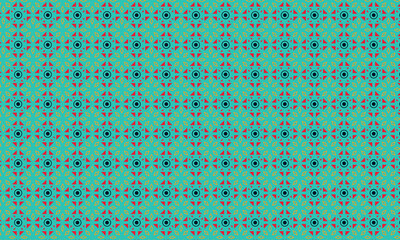 Decorative Batik Pattern with Floral and Geometric Symmetry