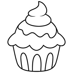 cupcake with cream food illustration