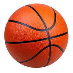 Fototapeta premium - “Realistic Orange Basketball with Textured Surface, Isolated on Transparent Background”