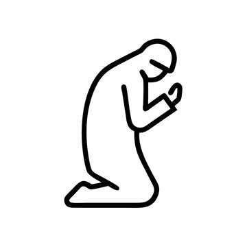 kneeling person praying black outline clip art preview