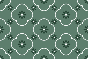 seamless green floral pattern wallpaper 