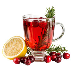 Cranberry Rosemary Tea Glass Lemon Warm Drink