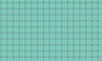 Minimalist Floral Batik Pattern with Circular Symmetry