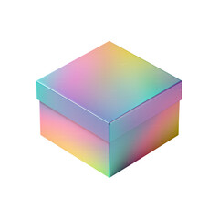 Fototapeta premium Pastel Gradient Colorful Gift Box Product Packaging isolated on transparent background Remove png, Clipping Path, pen tool