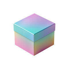 Pastel Gradient Colorful Gift Box Product Packaging isolated on transparent background Remove png, Clipping Path, pen tool