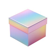 Pastel Gradient Colorful Gift Box Product Packaging isolated on transparent background Remove png, Clipping Path, pen tool