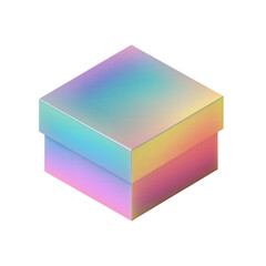 Pastel Gradient Colorful Gift Box Product Packaging isolated on transparent background Remove png, Clipping Path, pen tool