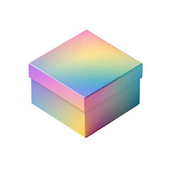 Pastel Gradient Colorful Gift Box Product Packaging isolated on transparent background Remove png, Clipping Path, pen tool