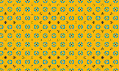 Minimalist Floral Batik Pattern with Circular Symmetry