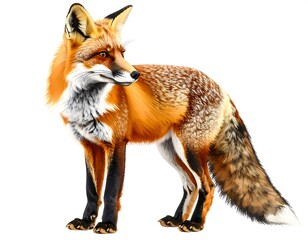 Obraz premium Red fox, side view, detailed fur