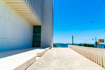 Title: Lisbon, Portugal - July 7 2025: The bright white facad of Museu do Tesouro Real in Lisbon Portugal