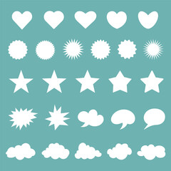 Different abstract shapes icons set vector design elements blank template