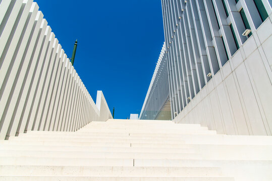 Title: Lisbon, Portugal - July 7 2025: The bright white facad of Museu do Tesouro Real in Lisbon Portugal