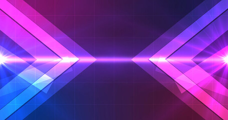 Arrows technology digital hud creative bg. Display interface moving arrow for data fetch networking etc. Illuminated glowing design outline neon animation. Organization growth leadership concept.
