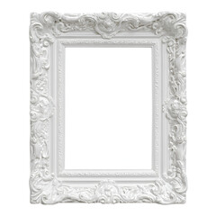 Ornate White Picture Frame Blank Template