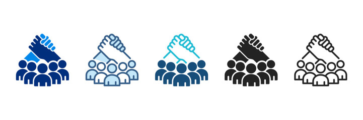 Support Team Icon Set Multiple Style Vector Illustration