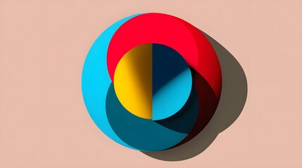 Obraz premium Colorful overlapping circles create a vibrant geometric design.