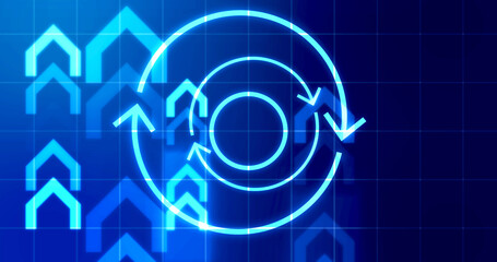 Infinite loop moving hypnosis hexagon particles technological hud interface. Alternative moving energy concept recharging  Hologram chart innovation. Matrix network burst blueprint. Power indicator